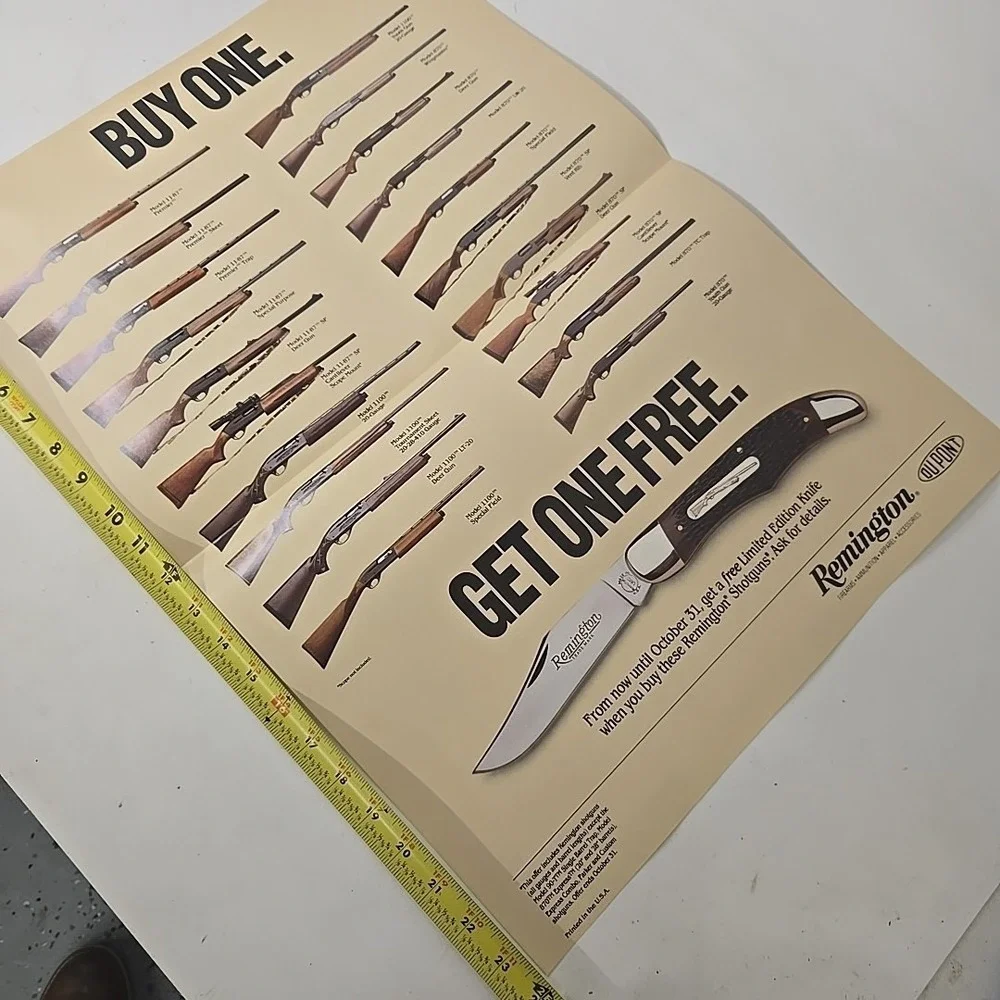 1990 Remington‎ Shotguns Store Counter Display, Poster, And Promo Items